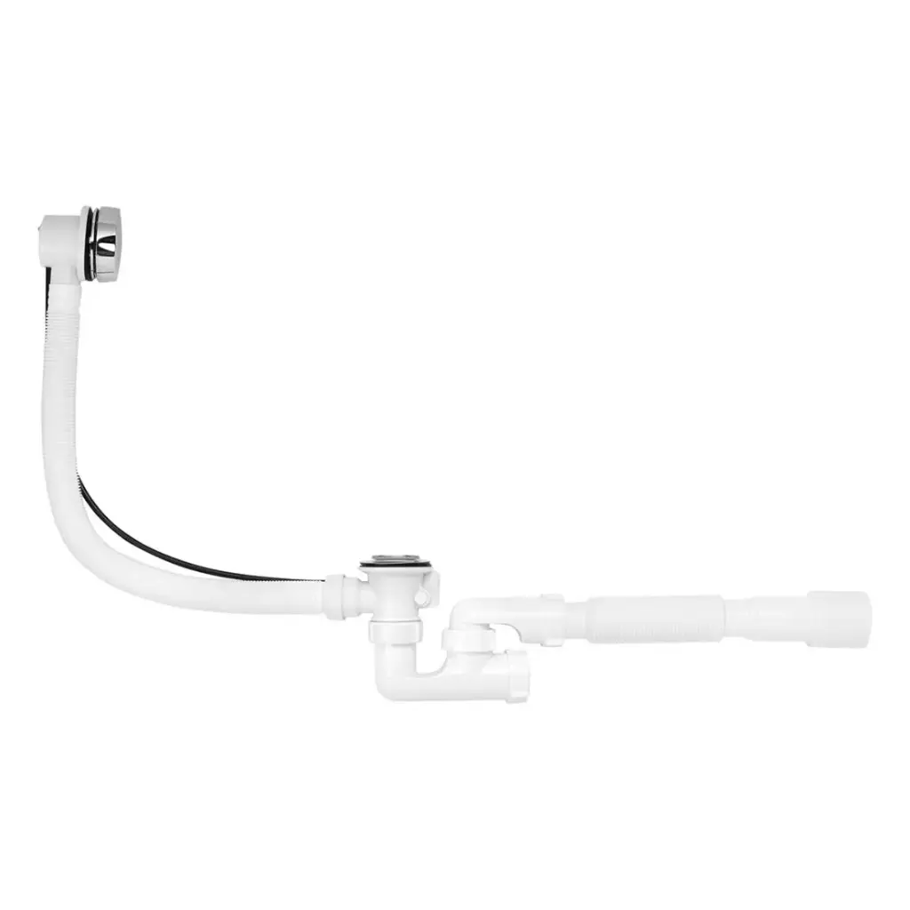 [CV032064] Сифон для ванної Kroner KRP - BS05P 1 1/2"х40/50 з системою Сlick-Сlack, з переливом та ревізією